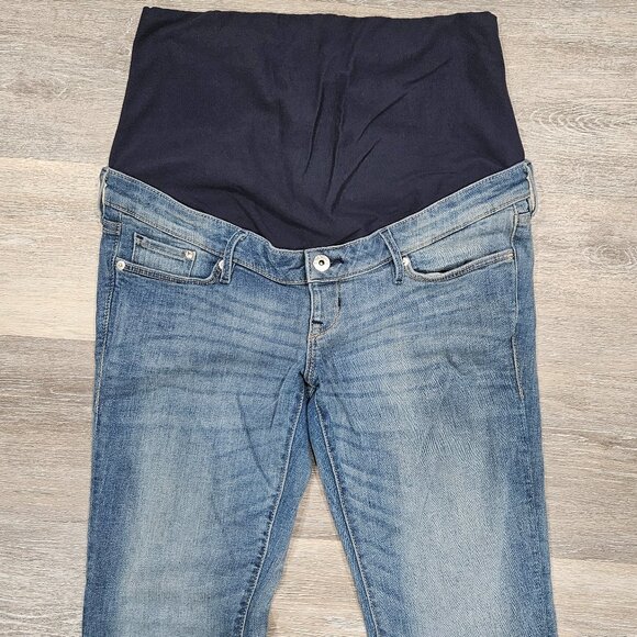 H&M Mama Slim High Rib Maternity Jeans Blue Wash Size 10 - Picture 2 of 7